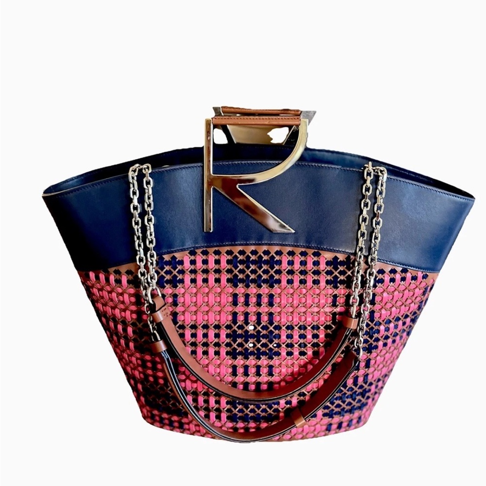 Roger Vivier Pink and Navy Tote a la Plage